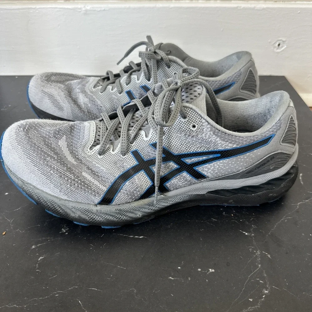 Asics Gel-Nimbus 23 1011B004 Gray Blue Men's US 12.5 Running Shoes Jog Sneakers - Picture 1 of 11